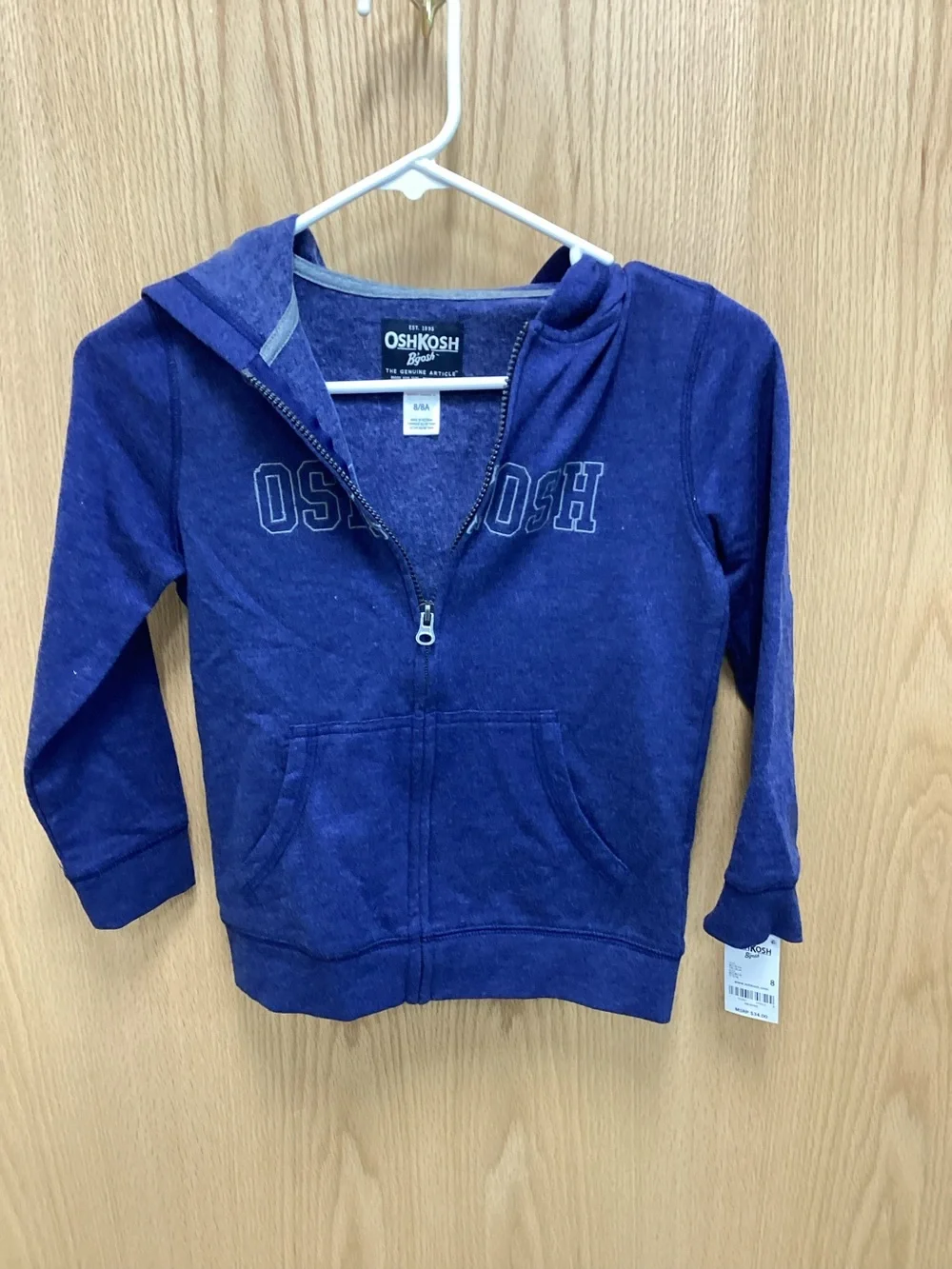 OshKosh B'gosh Navy Zip Hoodie with Front Pocket